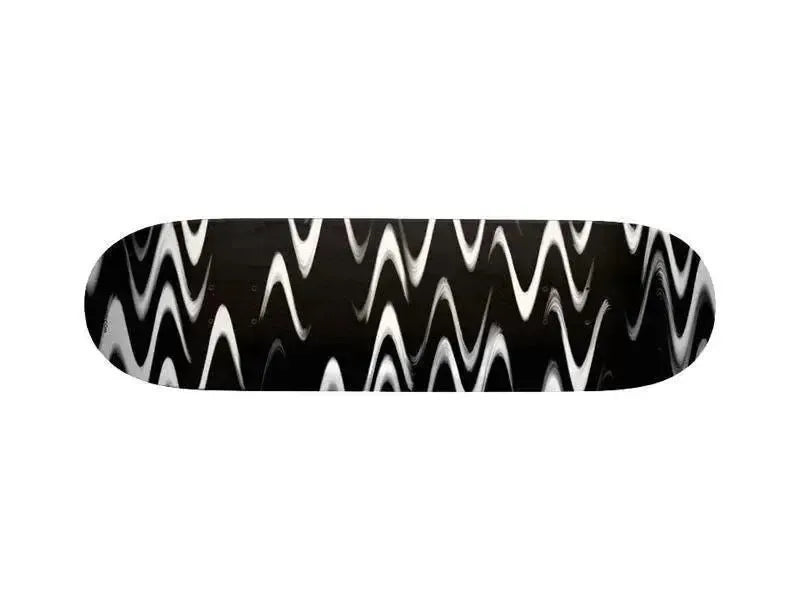 Skateboard Decks-WAVY #1 Skateboard Decks-Black & White-from COLORADDICTED.COM-