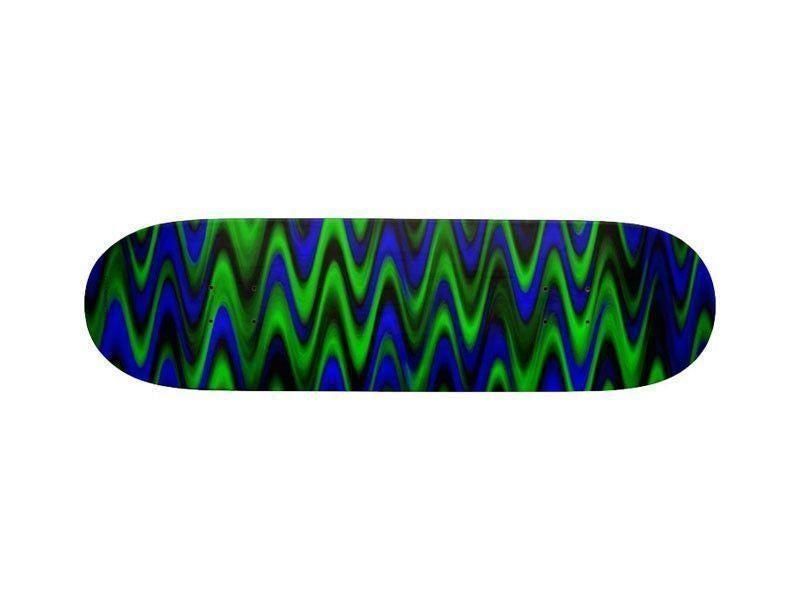 Skateboard Decks-WAVY #1 Skateboard Decks-Blues &amp; Greens-from COLORADDICTED.COM-