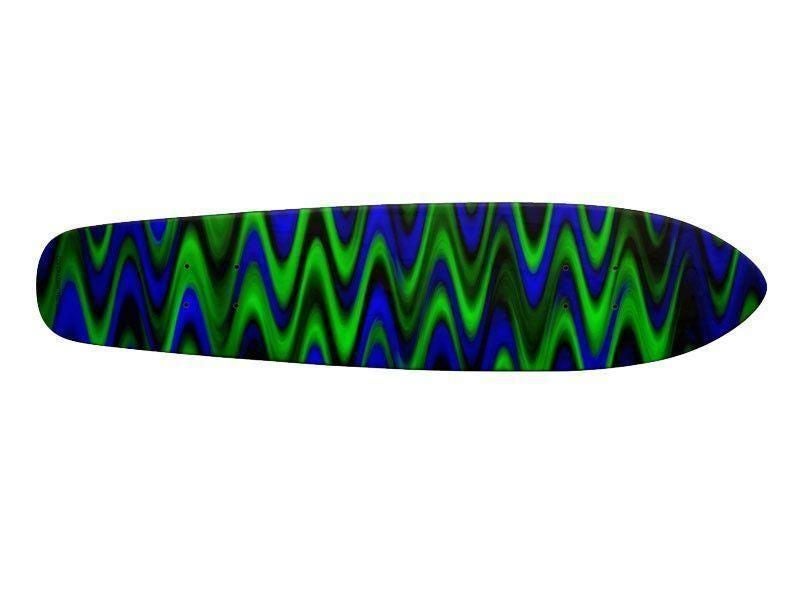Skateboard Decks-WAVY #1 Skateboard Decks-Blues &amp; Greens-from COLORADDICTED.COM-