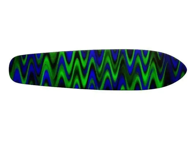 Skateboard Decks-WAVY #1 Skateboard Decks-Blues & Greens-from COLORADDICTED.COM-