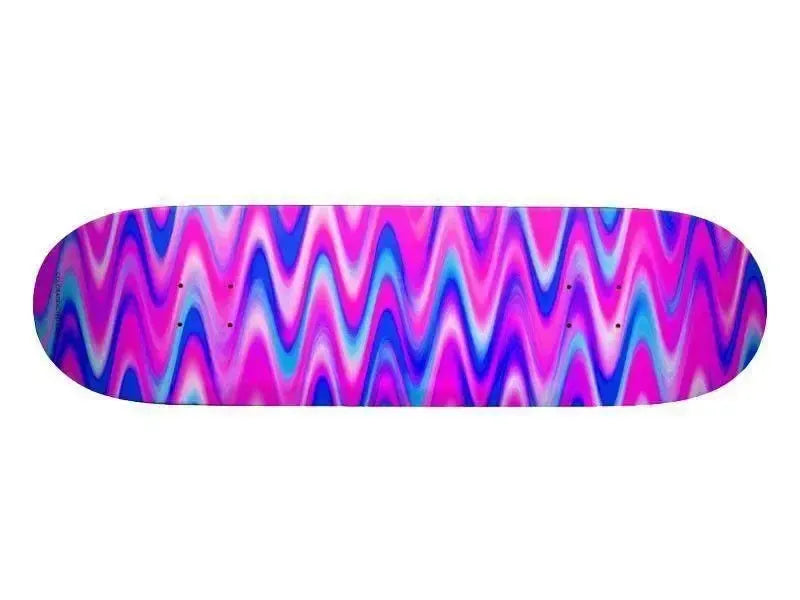 Skateboard Decks-WAVY #1 Skateboard Decks-Blues & Purples & Fuchsias-from COLORADDICTED.COM-