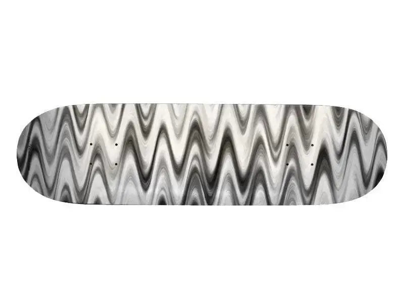 Skateboard Decks-WAVY #1 Skateboard Decks-Grays & White-from COLORADDICTED.COM-