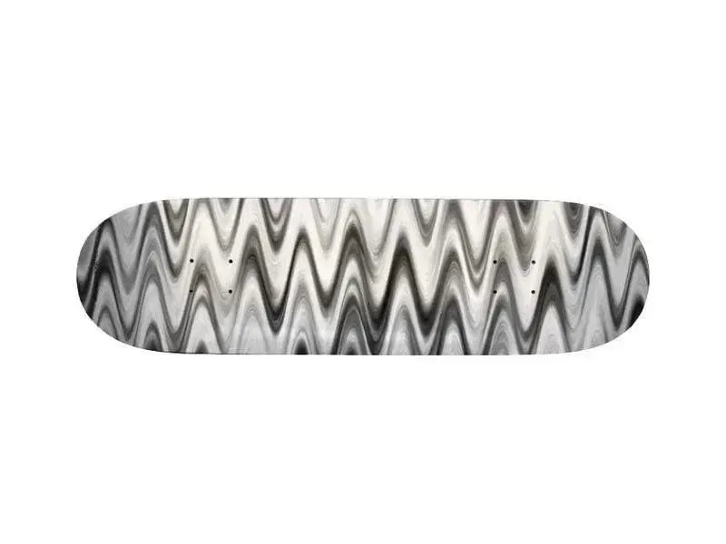 Skateboard Decks-WAVY #1 Skateboard Decks-Grays & White-from COLORADDICTED.COM-
