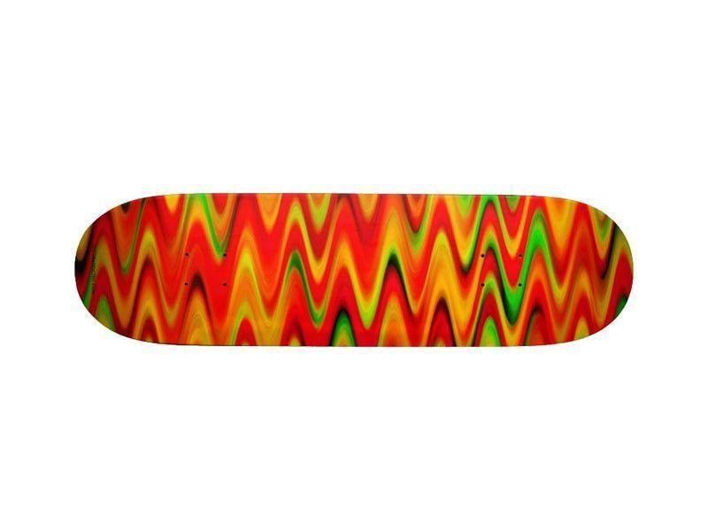 Skateboard Decks-WAVY #1 Skateboard Decks-Reds &amp; Oranges &amp; Yellows &amp; Greens-from COLORADDICTED.COM-