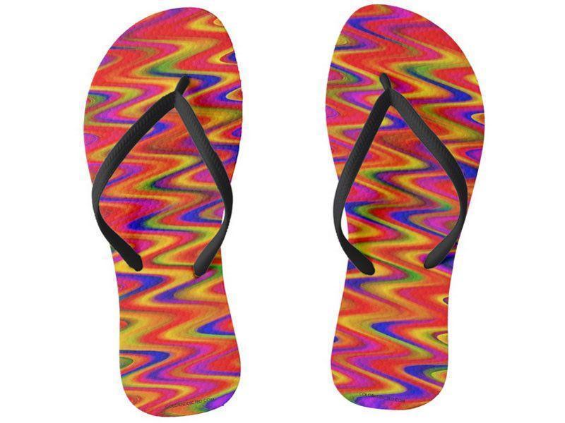 Flip Flops-WAVY #1 Slim-Strap Flip Flops-Multicolor Bright-from COLORADDICTED.COM-