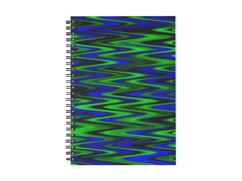 Spiral Notebooks-WAVY #1 Spiral Notebooks-Blues & Greens-from COLORADDICTED.COM-