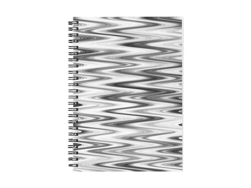 Spiral Notebooks-WAVY #1 Spiral Notebooks-Grays &amp; White-from COLORADDICTED.COM-