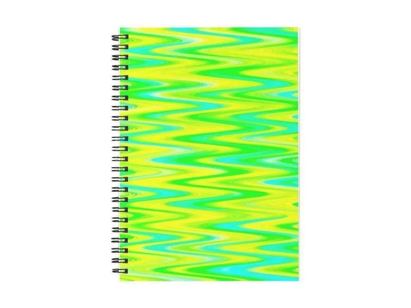Spiral Notebooks-WAVY #1 Spiral Notebooks-Greens & Yellows & Light Blues-from COLORADDICTED.COM-