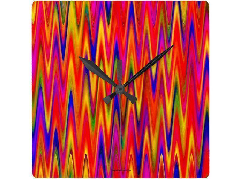 Wall Clocks-WAVY #1 Square Wall Clocks-Multicolor Bright-from COLORADDICTED.COM-