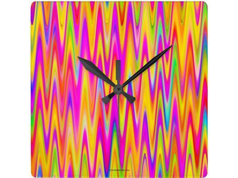 Wall Clocks-WAVY #1 Square Wall Clocks-Multicolor Light-from COLORADDICTED.COM-
