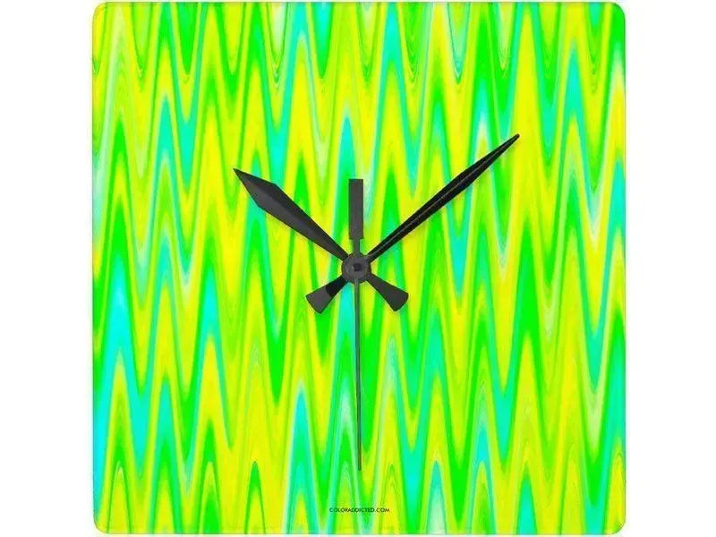 Wall Clocks-WAVY #1 Square Wall Clocks-from COLORADDICTED.COM-
