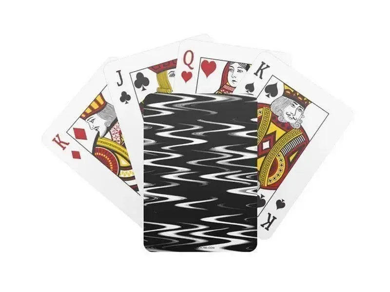 Playing Cards-WAVY #1 Standard Playing Cards-Black & White-from COLORADDICTED.COM-