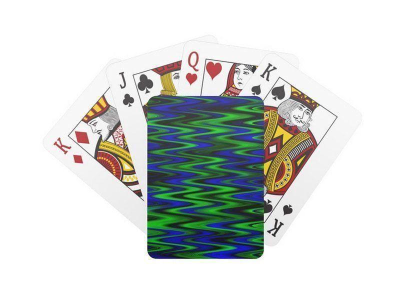Playing Cards-WAVY #1 Standard Playing Cards-Blues &amp; Greens-from COLORADDICTED.COM-