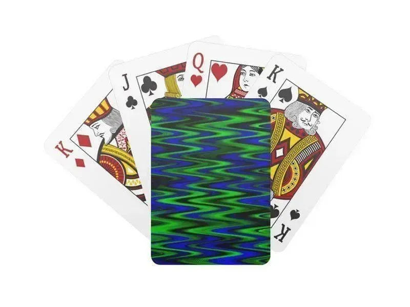 Playing Cards-WAVY #1 Standard Playing Cards-Blues & Greens-from COLORADDICTED.COM-