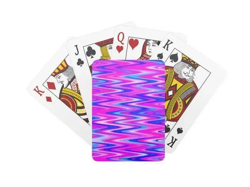 Playing Cards-WAVY #1 Standard Playing Cards-Blues & Purples & Fuchsias-from COLORADDICTED.COM-