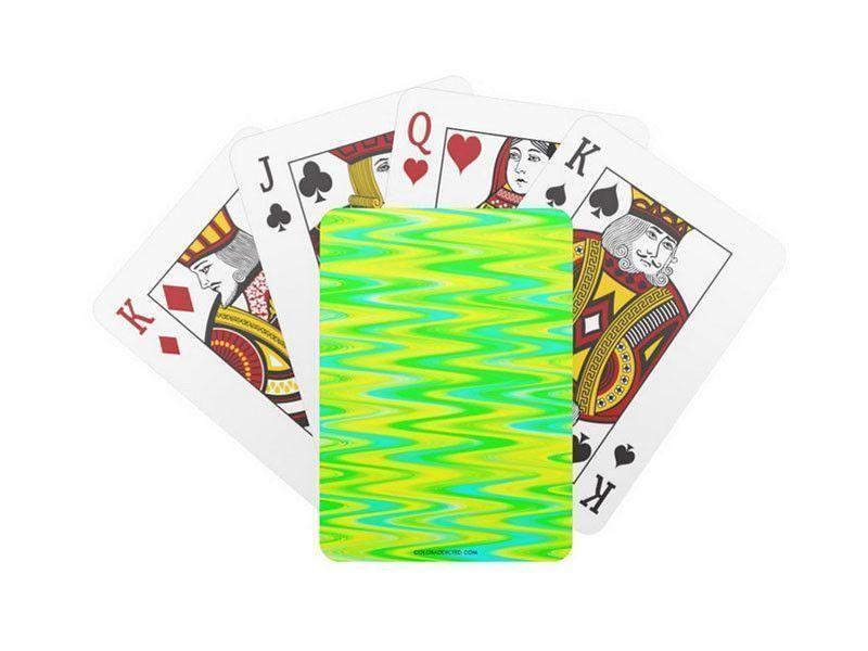 Playing Cards-WAVY #1 Standard Playing Cards-Greens &amp; Yellows &amp; Light Blues-from COLORADDICTED.COM-