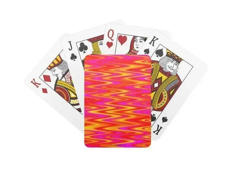 Playing Cards-WAVY #1 Standard Playing Cards-Reds & Oranges & Yellows & Fuchsias-from COLORADDICTED.COM-