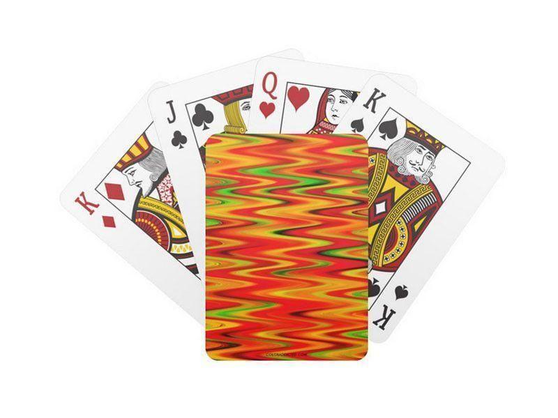 Playing Cards-WAVY #1 Standard Playing Cards-Reds &amp; Oranges &amp; Yellows &amp; Greens-from COLORADDICTED.COM-