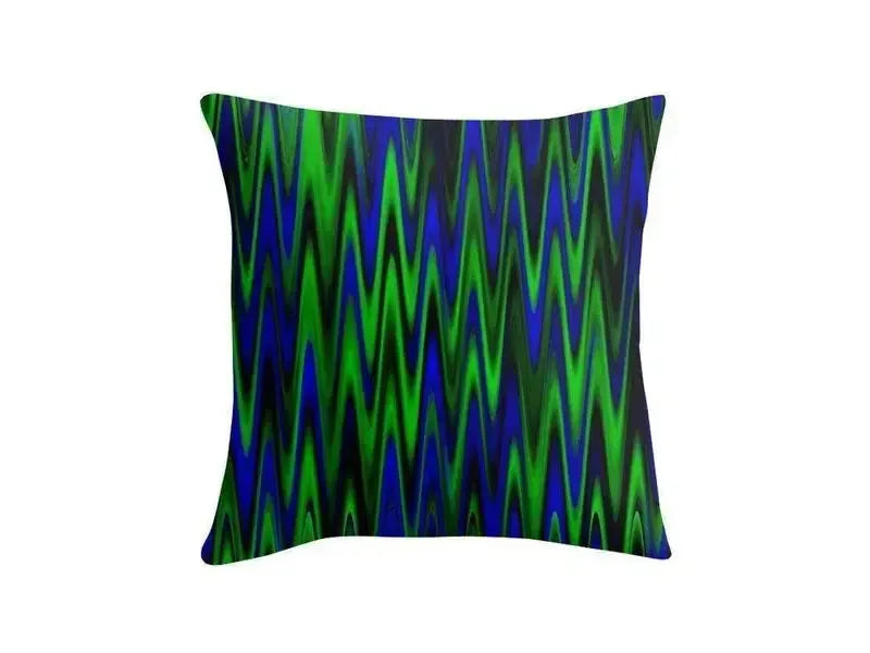 Throw Pillows & Throw Pillow Cases-WAVY #1 Throw Pillows & Throw Pillow Cases-Blues & Greens-from COLORADDICTED.COM-