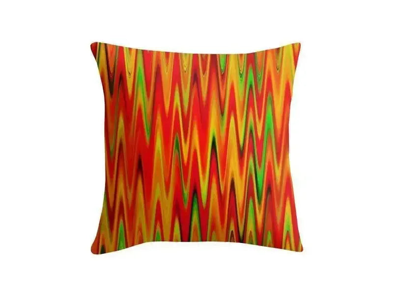 Throw Pillows & Throw Pillow Cases-WAVY #1 Throw Pillows & Throw Pillow Cases-Reds & Oranges & Yellows & Greens-from COLORADDICTED.COM-
