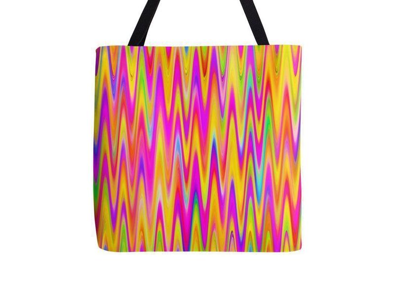 Tote Bags-WAVY #1 Tote Bags-Multicolor Light-from COLORADDICTED.COM-