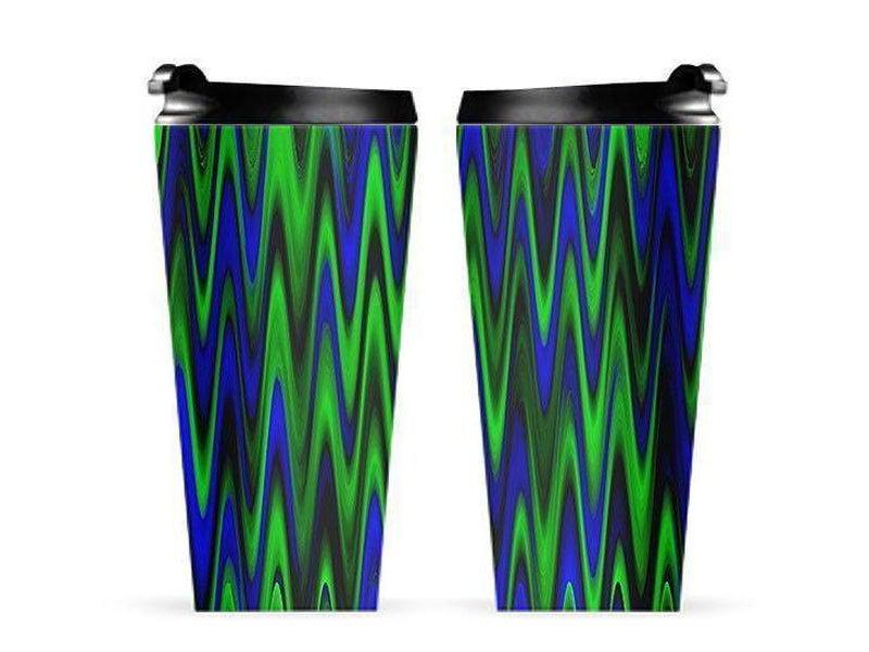 Travel Mugs-WAVY #1 Travel Mugs-Blues &amp; Greens-from COLORADDICTED.COM-