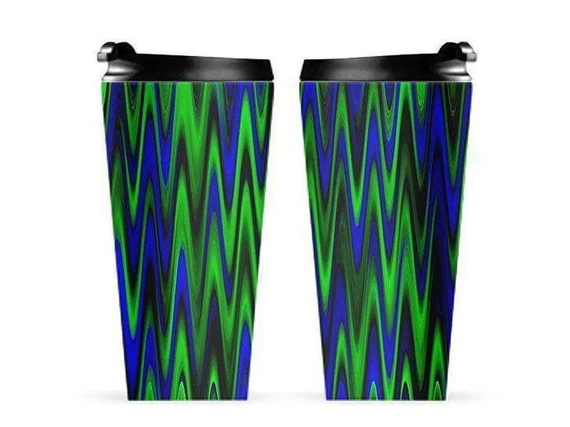 Travel Mugs-WAVY #1 Travel Mugs-Blues & Greens-from COLORADDICTED.COM-