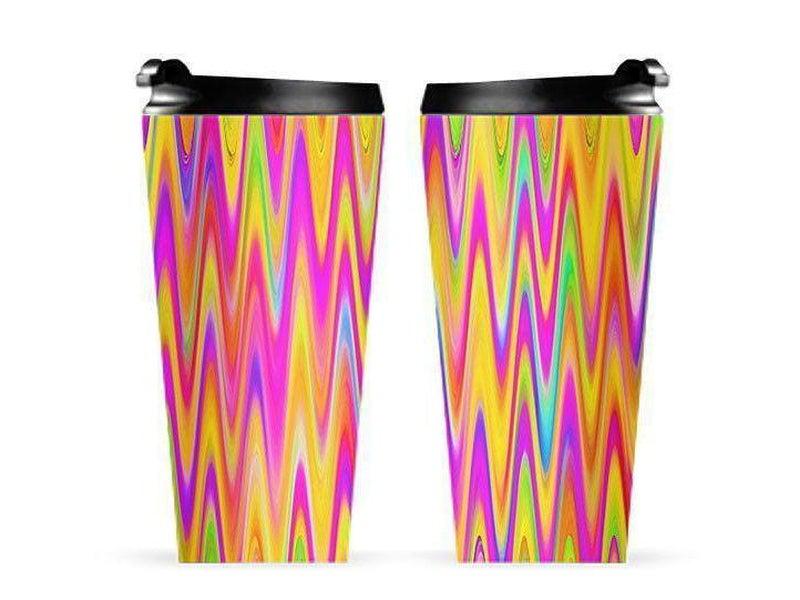 Travel Mugs-WAVY #1 Travel Mugs-Multicolor Light-from COLORADDICTED.COM-