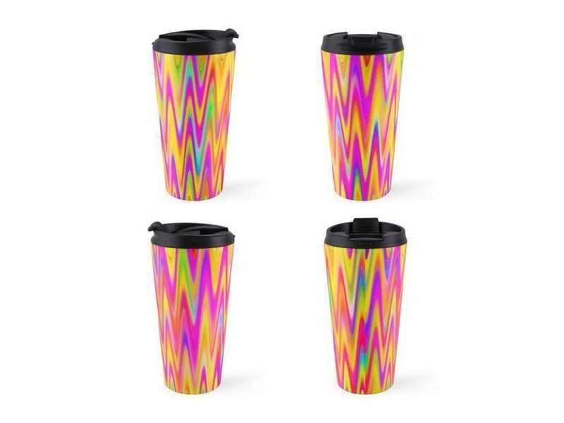 Travel Mugs-WAVY #1 Travel Mugs-Multicolor Light-from COLORADDICTED.COM-