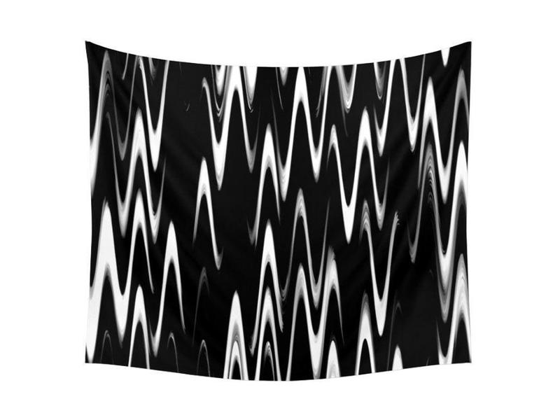 Wall Tapestries-WAVY #1 Wall Tapestries-Black &amp; White-from COLORADDICTED.COM-