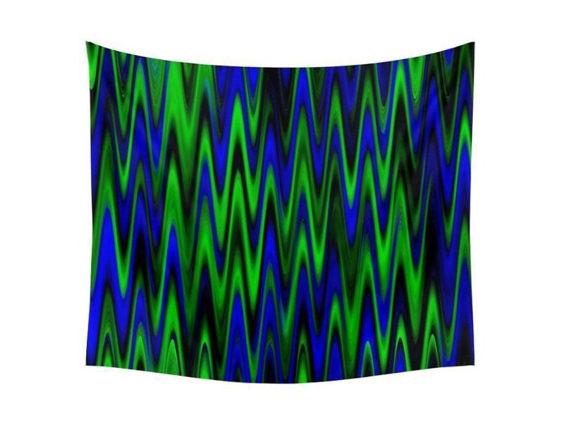 Wall Tapestries-WAVY #1 Wall Tapestries-Blues &amp; Greens-from COLORADDICTED.COM-