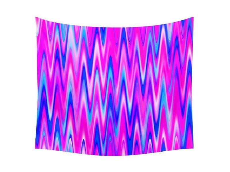 Wall Tapestries-WAVY #1 Wall Tapestries-Blues &amp; Purples &amp; Fuchsias-from COLORADDICTED.COM-