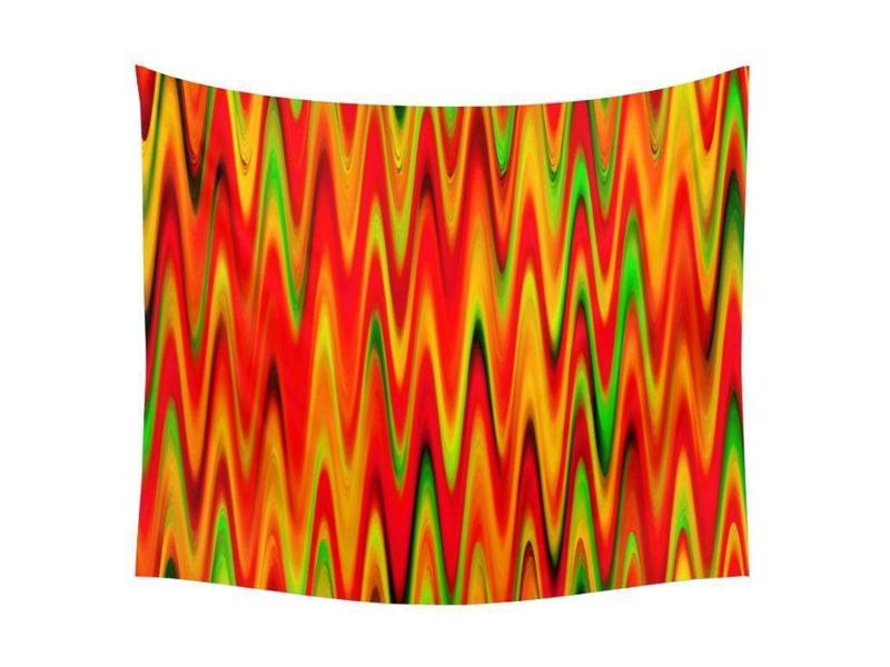 Wall Tapestries-WAVY #1 Wall Tapestries-Reds &amp; Oranges &amp; Yellows &amp; Greens-from COLORADDICTED.COM-