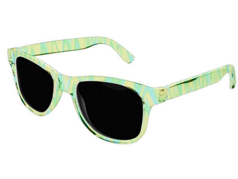 Wayfarer Sunglasses-WAVY #1 Wayfarer Sunglasses (transparent background)-Greens, Yellows &amp; Light Blues-from COLORADDICTED.COM-