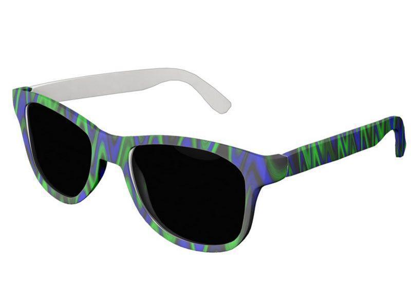 Wayfarer Sunglasses-WAVY #1 Wayfarer Sunglasses (white background)-Blues &amp; Greens-from COLORADDICTED.COM-