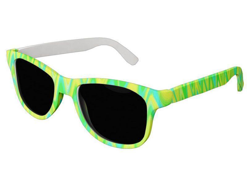 Wayfarer Sunglasses-WAVY #1 Wayfarer Sunglasses (white background)-Greens, Yellows &amp; Light Blues-from COLORADDICTED.COM-