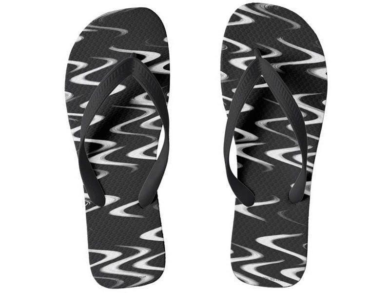 Flip Flops-WAVY #1 Wide-Strap Flip Flops-Black &amp; White-from COLORADDICTED.COM-