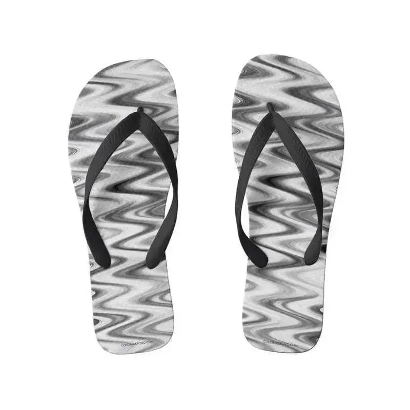 Flip Flops-WAVY #1 Wide-Strap Flip Flops-Grays & White-from COLORADDICTED.COM-
