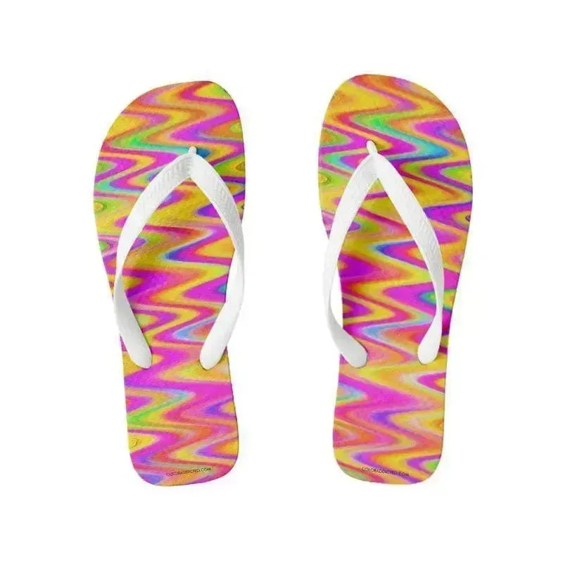 Flip Flops-WAVY #1 Wide-Strap Flip Flops-Multicolor Light-from COLORADDICTED.COM-