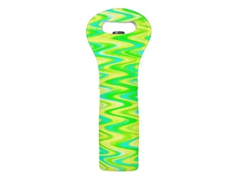 Wine Totes-WAVY #1 Wine Totes-Greens & Yellows & Light Blues-from COLORADDICTED.COM-