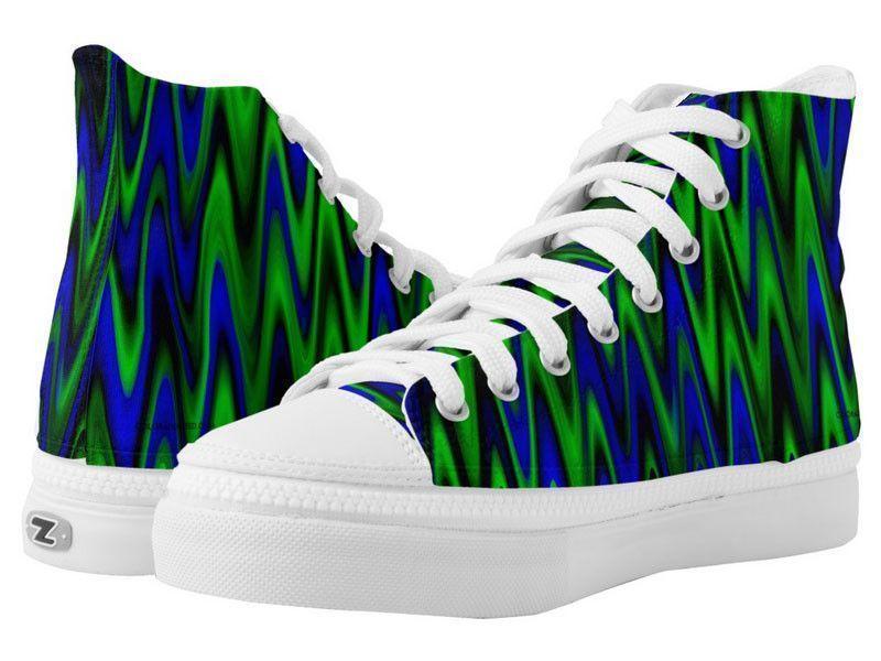 ZipZ High-Top Sneakers-WAVY #1 ZipZ High-Top Sneakers-Blues &amp; Greens-from COLORADDICTED.COM-