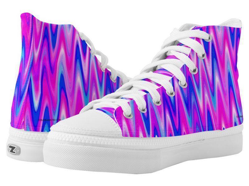 ZipZ High-Top Sneakers-WAVY #1 ZipZ High-Top Sneakers-Blues &amp; Purples &amp; Fuchsias-from COLORADDICTED.COM-
