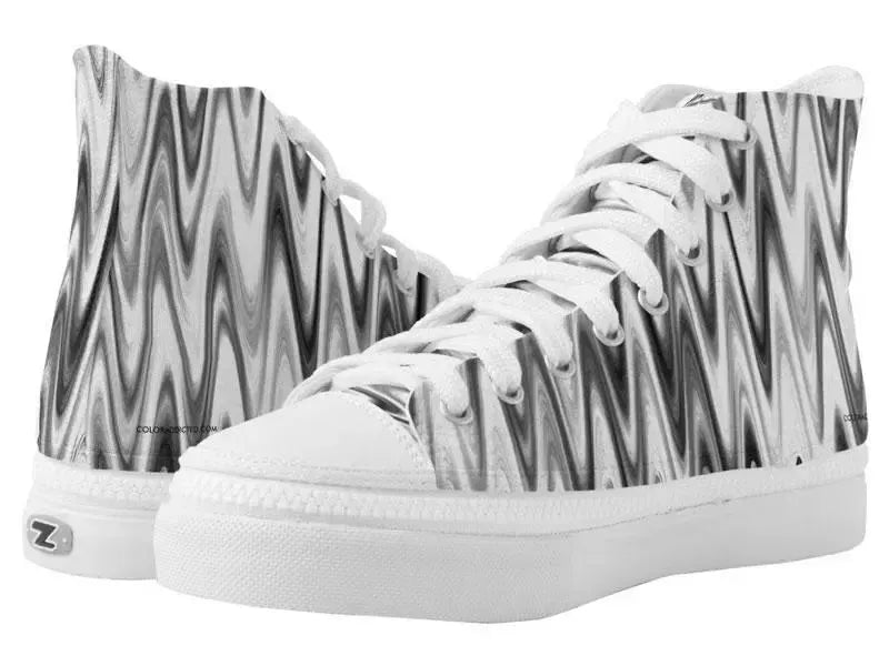 ZipZ High-Top Sneakers-WAVY #1 ZipZ High-Top Sneakers-Grays & White-from COLORADDICTED.COM-