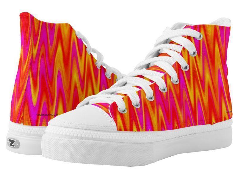 ZipZ High-Top Sneakers-WAVY #1 ZipZ High-Top Sneakers-Reds &amp; Oranges &amp; Yellows &amp; Fuchsias-from COLORADDICTED.COM-