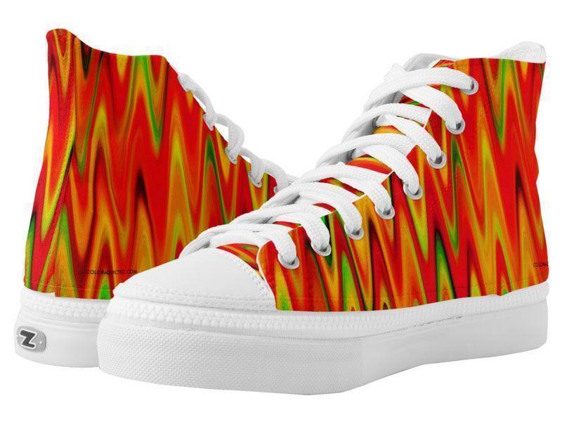 ZipZ High-Top Sneakers-WAVY #1 ZipZ High-Top Sneakers-Reds &amp; Oranges &amp; Yellows &amp; Greens-from COLORADDICTED.COM-
