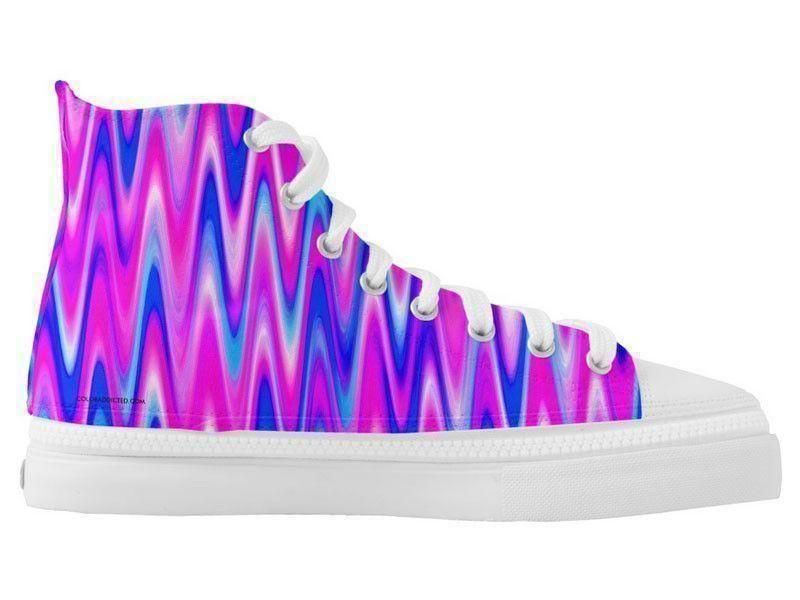 ZipZ High-Top Sneakers-WAVY #1 ZipZ High-Top Sneakers-Blues & Purples & Fuchsias-from COLORADDICTED.COM-