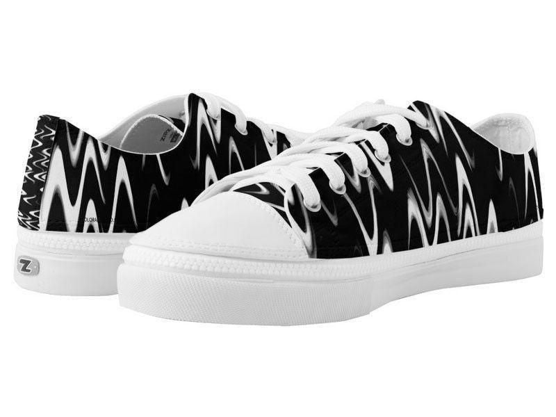 ZipZ Low-Top Sneakers-WAVY #1 ZipZ Low-Top Sneakers-Black &amp; White-from COLORADDICTED.COM-