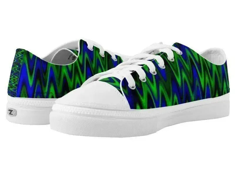 ZipZ Low-Top Sneakers-WAVY #1 ZipZ Low-Top Sneakers-Blues & Greens-from COLORADDICTED.COM-