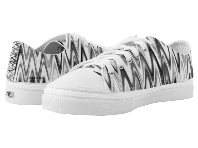ZipZ Low-Top Sneakers-WAVY #1 ZipZ Low-Top Sneakers-Grays &amp; White-from COLORADDICTED.COM-