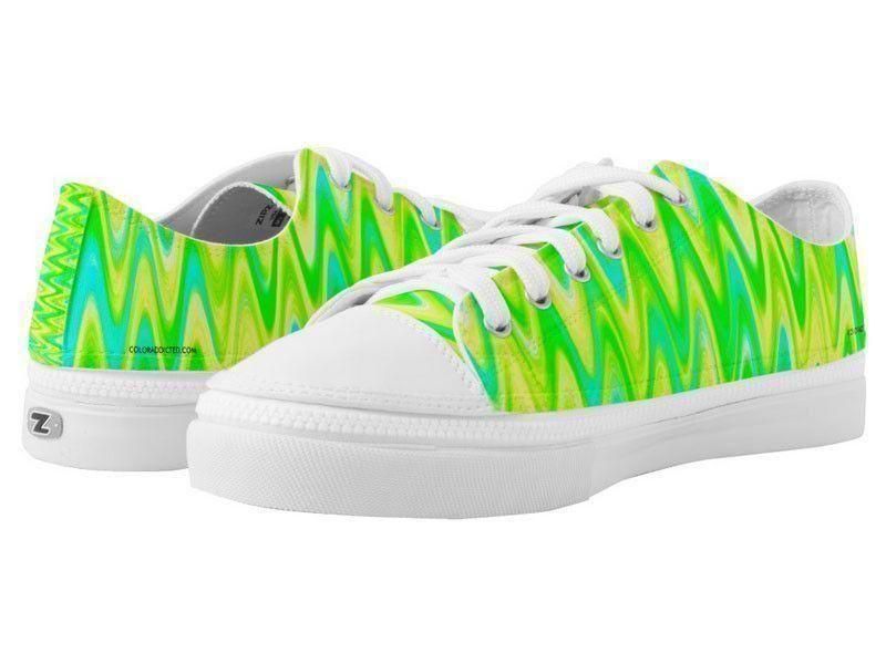 ZipZ Low-Top Sneakers-WAVY #1 ZipZ Low-Top Sneakers-Greens &amp; Yellows &amp; Light Blues-from COLORADDICTED.COM-
